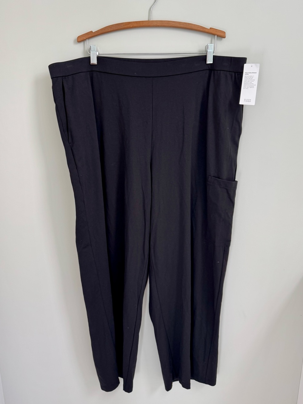 Eileen Fisher Wide Leg Ankle Pants Pima Cotton Stretch Jersey 2X